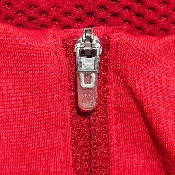 Outdoor Voices XS  Zip Front Sports Bra Red Adjustable Straps Mesh Back - Picture 6 of 12